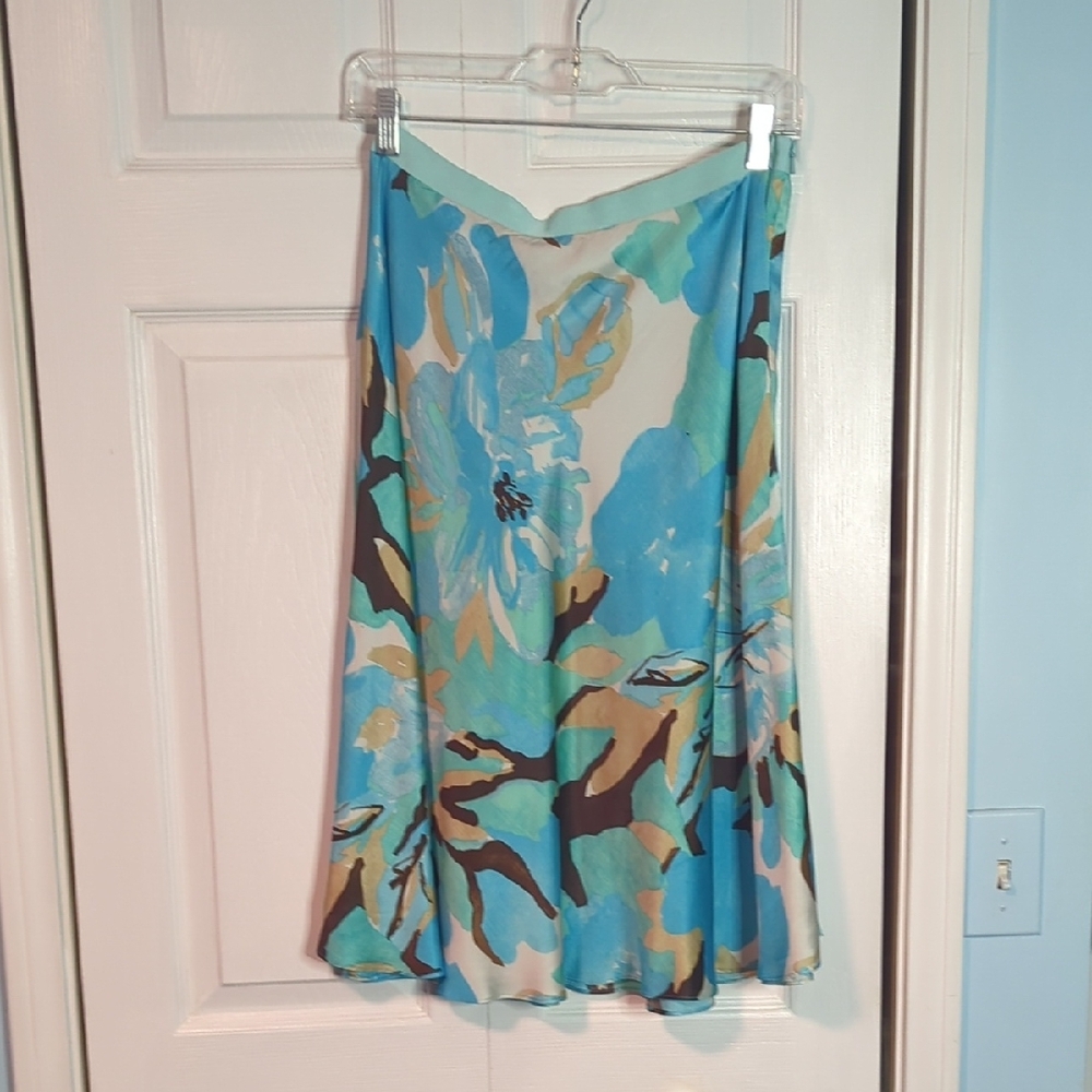 Floral Blue and Tan Skirt Banana Republic Size 4